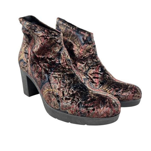 Toni Pons Finley Bootie Velvet‎ Velour Paisley Print Multicolor Size 38 US 7.5 - Picture 5 of 14